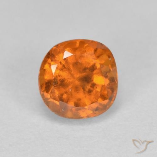 1.00 ct Orange Hessonite Garnet Stone, Natural Hessonite Garnet in Cushion-Cut Shape for Sale