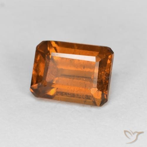 1.25 ct Orange Hessonite Garnet Stone, Natural Hessonite Garnet in Octagon Step Cut Shape for Sale