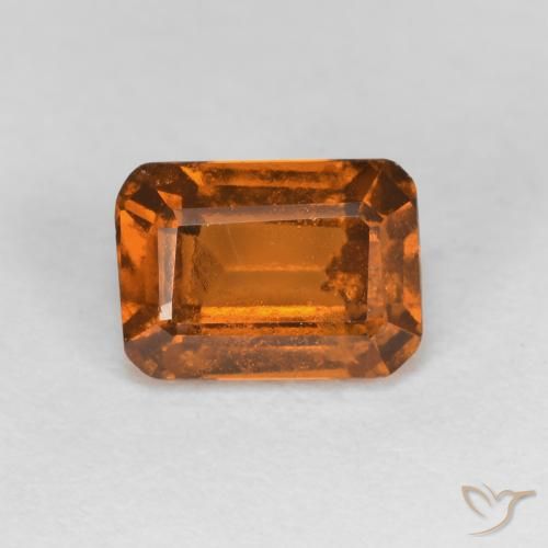 1.33ct Natural Amber Orange Hessonite Garnet, Emerald Cut, VS-SI