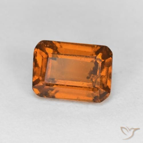 1.33 ct Orange Hessonite Garnet Stone, Natural Hessonite Garnet in Octagon Step Cut Shape for Sale