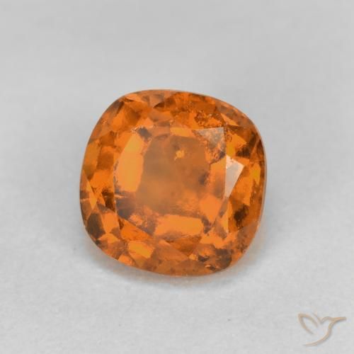 1.45 ct Orange Hessonite Garnet Stone, Natural Hessonite Garnet in Cushion-Cut Shape for Sale