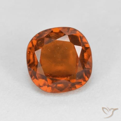 1.56 ct Orange Hessonite Garnet Stone, Natural Hessonite Garnet in Cushion-Cut Shape for Sale