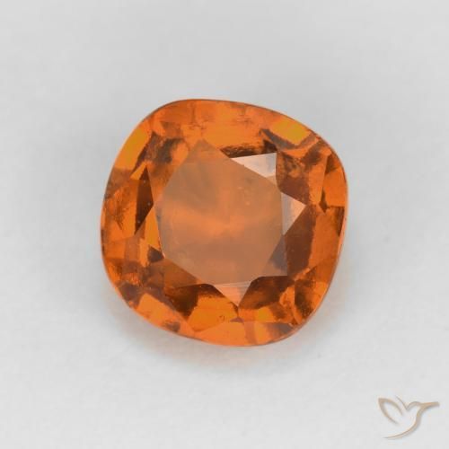 1.52 ct Orange Hessonite Garnet Stone, Natural Hessonite Garnet in Cushion-Cut Shape for Sale