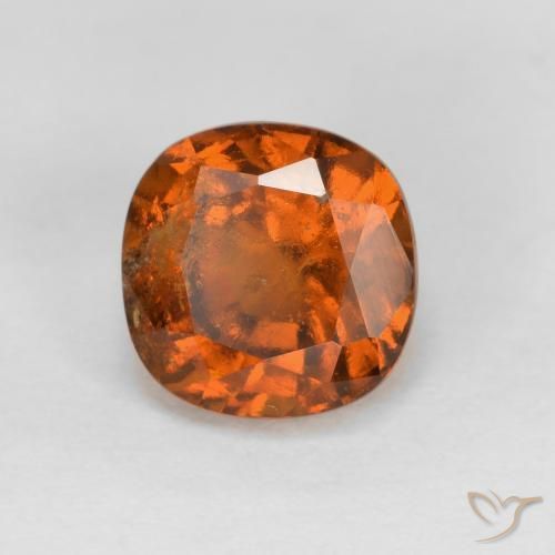 1.32 ct Orange Hessonite Garnet Stone, Natural Hessonite Garnet in Cushion-Cut Shape for Sale