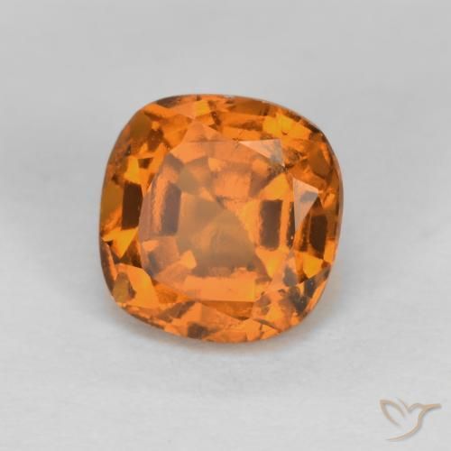 1.40 ct Orange Hessonite Garnet Stone, Natural Hessonite Garnet in Cushion-Cut Shape for Sale