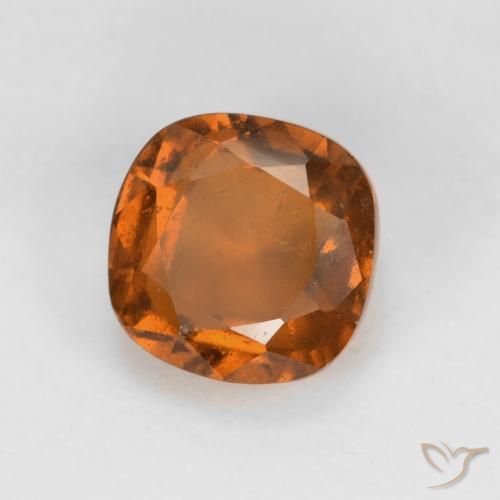 1.53 ct Orange Hessonite Garnet Stone, Natural Hessonite Garnet in Cushion-Cut Shape for Sale