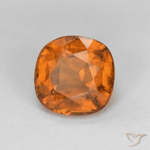 1.23 ct Orange Hessonite Garnet Stone, Natural Hessonite Garnet in Cushion-Cut Shape for Sale