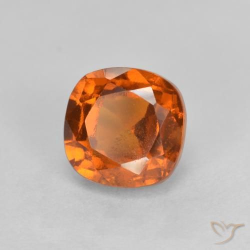 1.65 ct Orange Hessonite Garnet Stone, Natural Hessonite Garnet in Cushion-Cut Shape for Sale