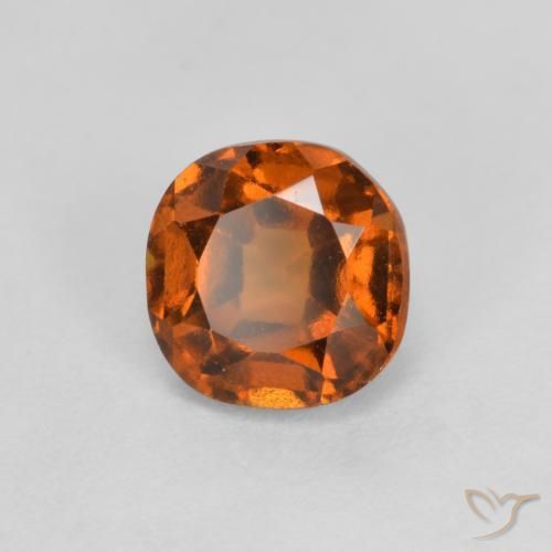 1.42ct Natural Deep Orange Hessonite Garnet, Cushion, VS