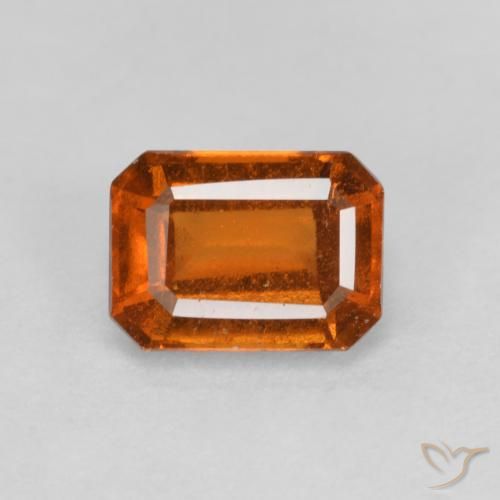 1.41ct Natural Medium-Dark Orange Hessonite Garnet, Emerald Cut, VS
