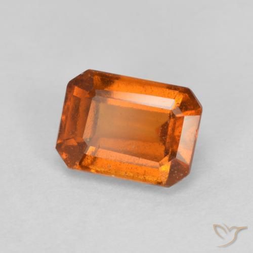 1.41 ct Orange Hessonite Garnet Stone, Natural Hessonite Garnet in Octagon Step Cut Shape for Sale