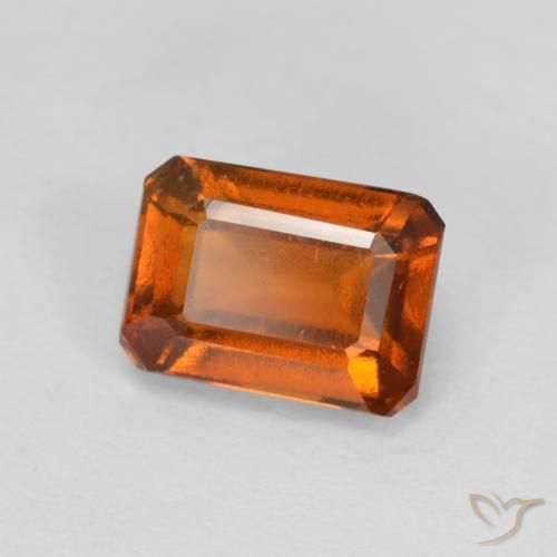 1.50 ct Orange Hessonite Garnet Stone, Natural Hessonite Garnet in Octagon Step Cut Shape for Sale