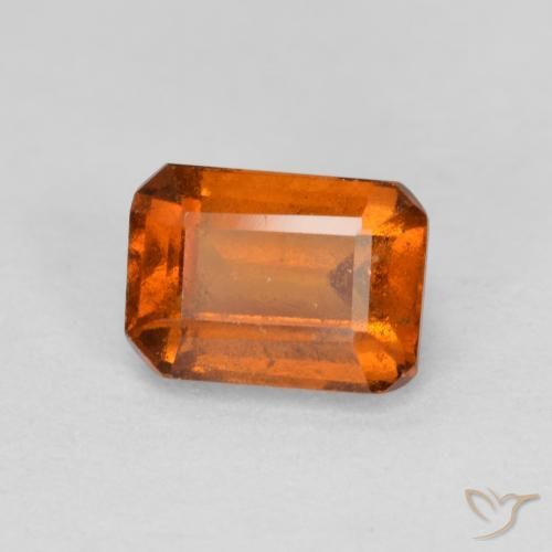 1.46 ct Orange Hessonite Garnet Stone, Natural Hessonite Garnet in Octagon Step Cut Shape for Sale
