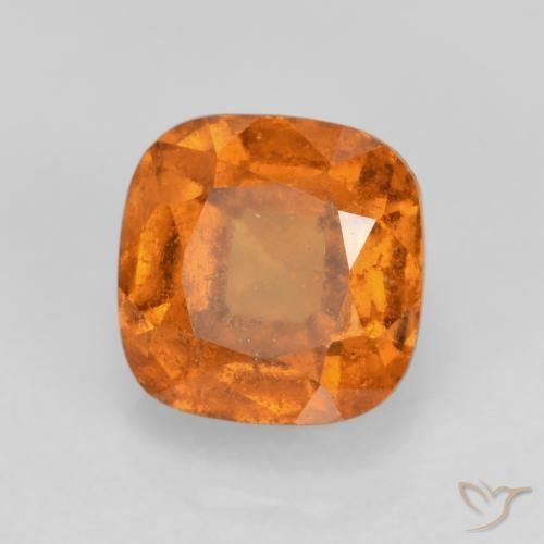 1.52 ct Orange Hessonite Garnet Stone, Natural Hessonite Garnet in Cushion-Cut Shape for Sale