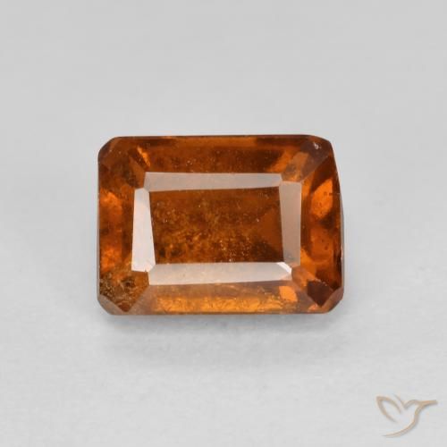 1.61ct Natural Deep Orange Hessonite Garnet, Emerald Cut, VS-SI