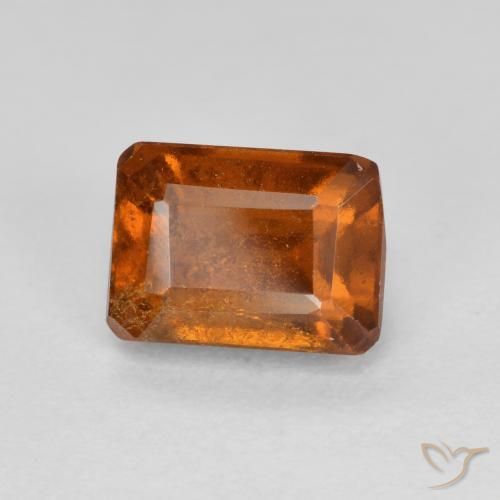 1.61 ct Orange Hessonite Garnet Stone, Natural Hessonite Garnet in Octagon Step Cut Shape for Sale
