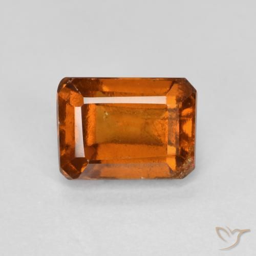 1.46ct Natural Amber Orange Hessonite Garnet, Emerald Cut, VS-SI