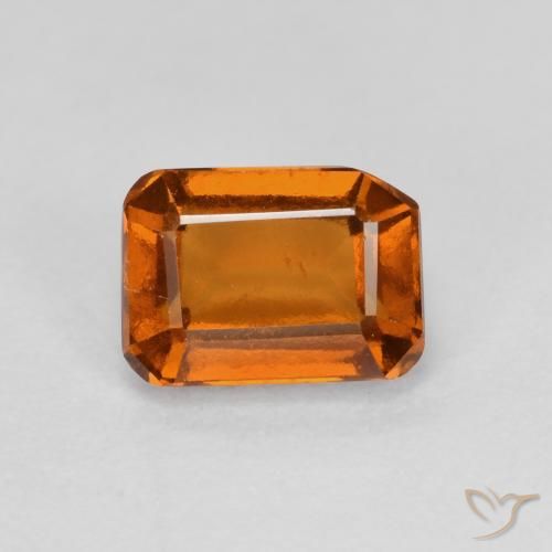 1.44ct Natural Medium-Dark Orange Hessonite Garnet, Emerald Cut, VS-SI