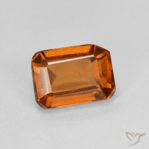 1.44 ct Orange Hessonite Garnet Stone, Natural Hessonite Garnet in Octagon Step Cut Shape for Sale