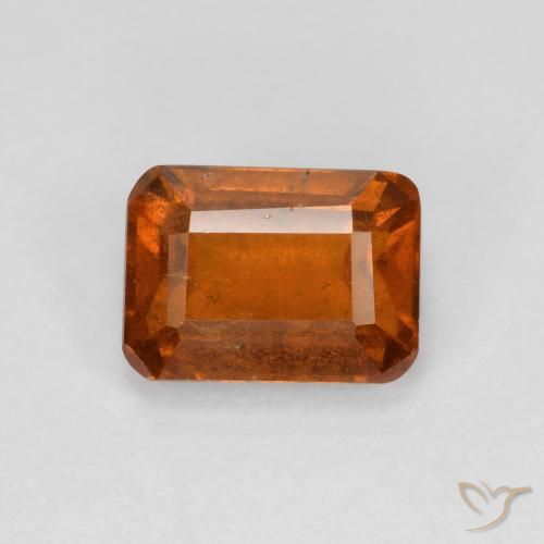 1.52ct Natural Medium-Dark Orange Hessonite Garnet, Emerald Cut, VS-SI