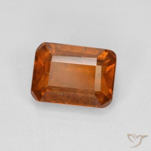 1.52 ct Orange Hessonite Garnet Stone, Natural Hessonite Garnet in Octagon Step Cut Shape for Sale