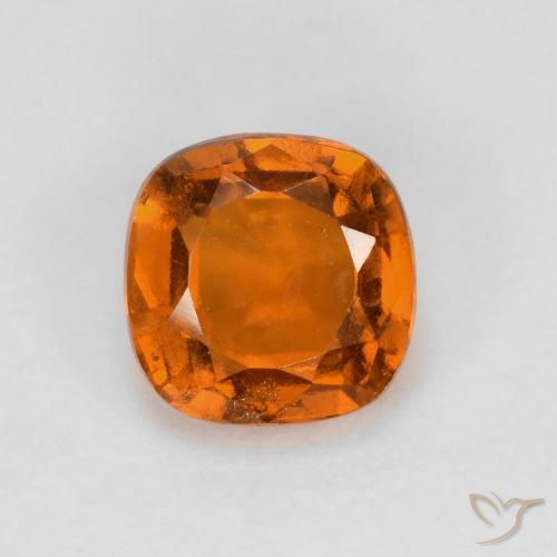 1.34ct Natural Fire Orange Hessonite Garnet, Cushion, VS-SI