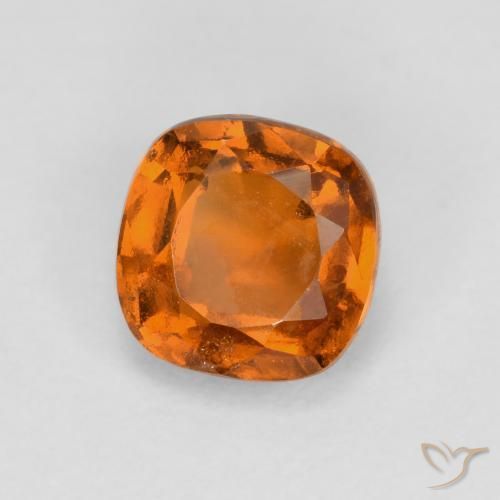 1.34 ct Orange Hessonite Garnet Stone, Natural Hessonite Garnet in Cushion-Cut Shape for Sale