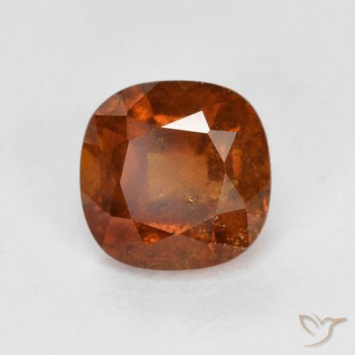 1.34ct Natural Deep Orange Hessonite Garnet, Cushion, VS-SI