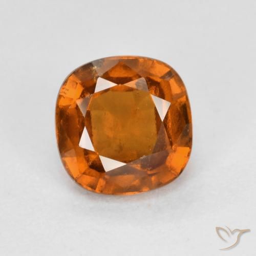1.37ct Natural Medium-Dark Orange Hessonite Garnet, Cushion, VS-SI