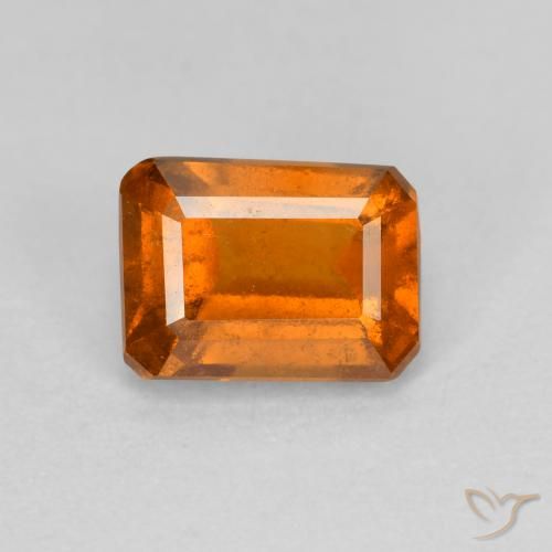 1.43ct Natural Medium-Dark Orange Hessonite Garnet, Emerald Cut, VS-SI