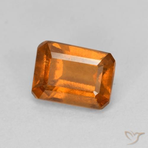 1.43 ct Orange Hessonite Garnet Stone, Natural Hessonite Garnet in Octagon Step Cut Shape for Sale