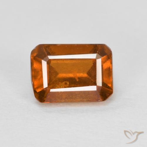 1.43ct Natural Medium-Dark Orange Hessonite Garnet, Emerald Cut, VS-SI