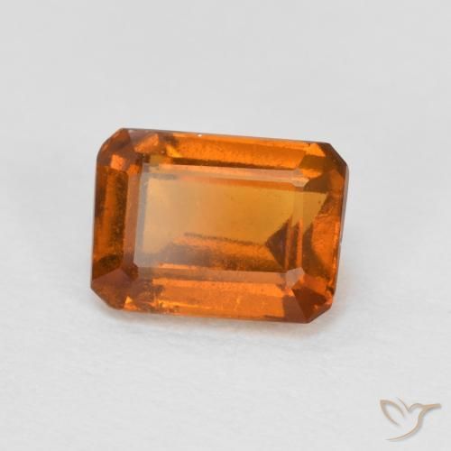 1.28 ct Orange Hessonite Garnet Stone, Natural Hessonite Garnet in Octagon Step Cut Shape for Sale