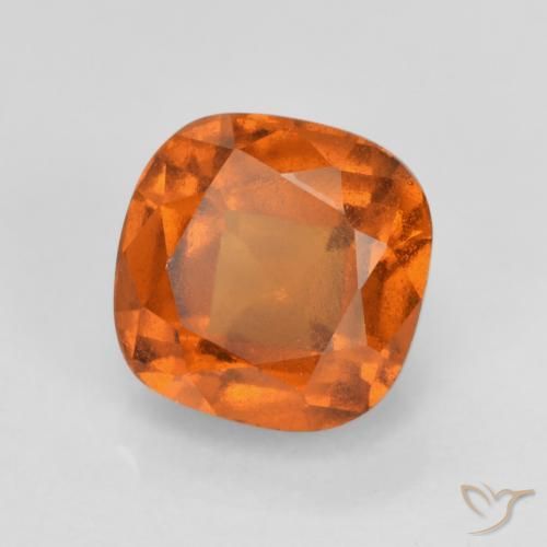1.40 ct Orange Hessonite Garnet Stone, Natural Hessonite Garnet in Cushion-Cut Shape for Sale