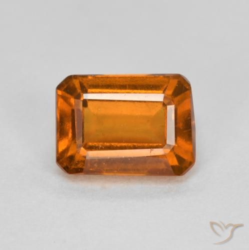 1.42 ct Orange Hessonite Garnet Stone, Natural Hessonite Garnet in Octagon Step Cut Shape for Sale