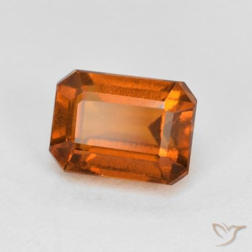 1.71ct Natural Reddish Orange Hessonite Garnet, Emerald Cut, VS