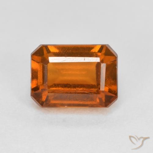 1.71 ct Orange Hessonite Garnet Stone, Natural Hessonite Garnet in Octagon Step Cut Shape for Sale