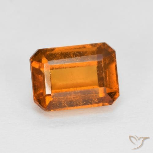 1.49 ct Orange Hessonite Garnet Stone, Natural Hessonite Garnet in Octagon Step Cut Shape for Sale