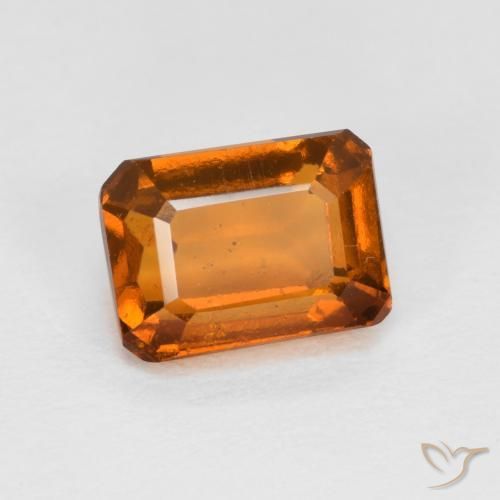 1.48 ct Orange Hessonite Garnet Stone, Natural Hessonite Garnet in Octagon Step Cut Shape for Sale