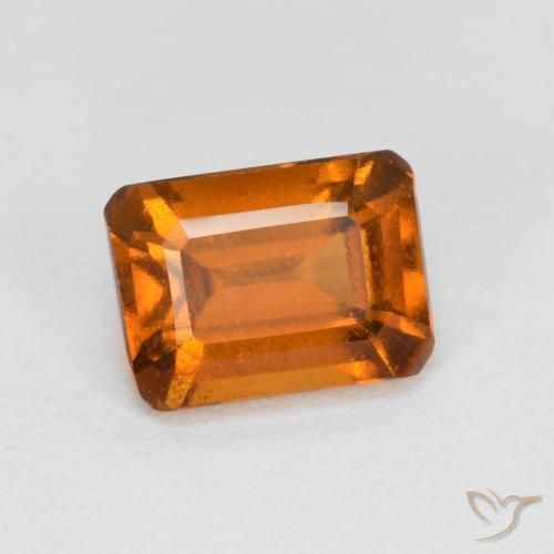 1.44 ct Orange Hessonite Garnet Stone, Natural Hessonite Garnet in Octagon Step Cut Shape for Sale