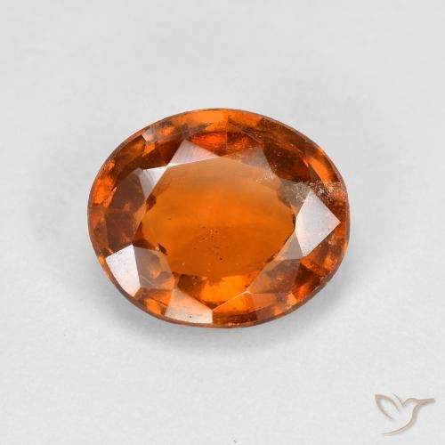 2.45ct Natural Medium-Dark Orange Hessonite Garnet, Oval, VVS-VS
