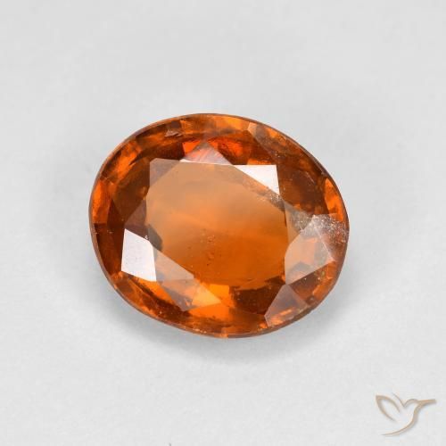 2.45 ct Orange Hessonite Garnet Stone, Natural Hessonite Garnet in Oval Facet Shape for Sale