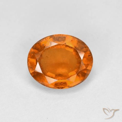 1.89ct Natural Medium Orange Hessonite Garnet, Oval, VS