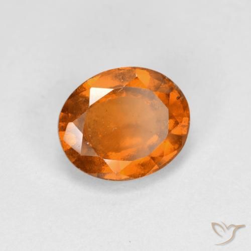1.89 ct Orange Hessonite Garnet Stone, Natural Hessonite Garnet in Oval Facet Shape for Sale