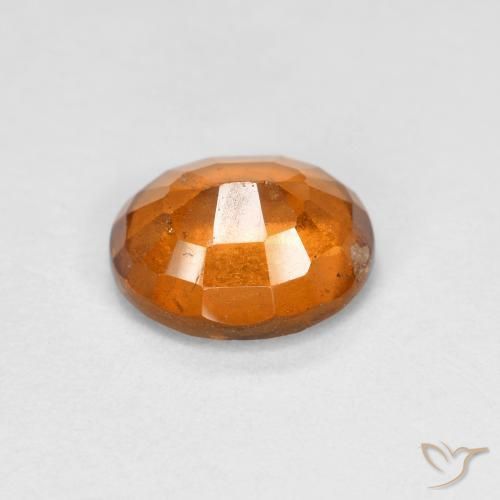 Hessonite Garnet Gemstone in 8.1 x 6.7 mm Size for Sale, Hessonite Garnet Stone in Medium Orange Color