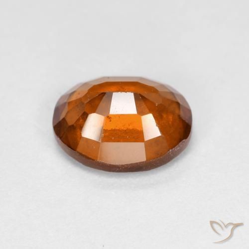 Hessonite Garnet Gemstone in 8.2 x 6.6 mm Size for Sale, Hessonite Garnet Stone in Amber Orange Color