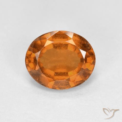 2.07ct Natural Deep Orange Hessonite Garnet, Oval, VS