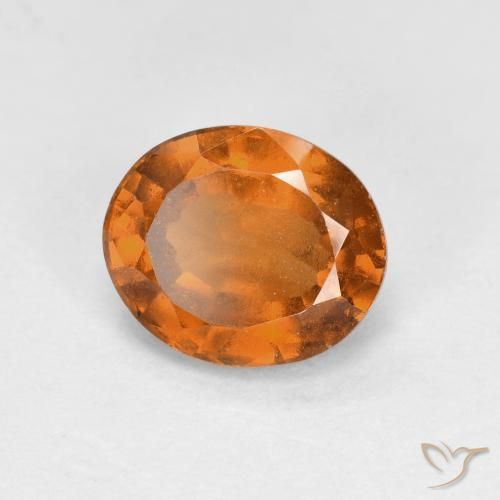 2.07 ct Orange Hessonite Garnet Stone, Natural Hessonite Garnet in Oval Facet Shape for Sale