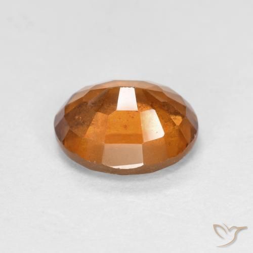 Hessonite Garnet Gemstone in 8.3 x 6.9 mm Size for Sale, Hessonite Garnet Stone in Deep Orange Color
