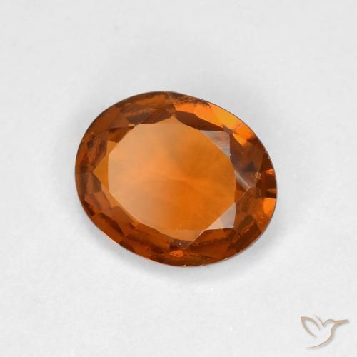 1.56 ct Orange Hessonite Garnet Stone, Natural Hessonite Garnet in Oval Facet Shape for Sale